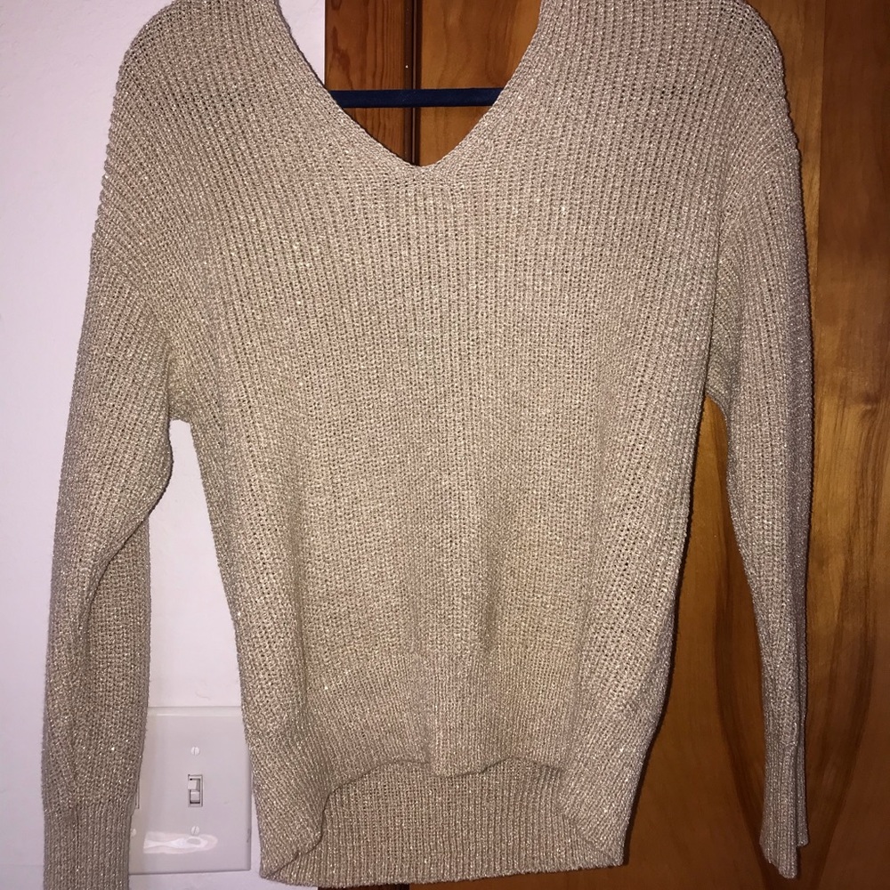 Cropped gold sweater